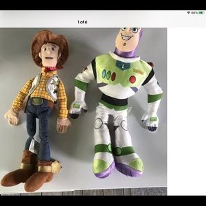 Toy Story Disney Pixar Woody & Buzz Lightyear plush toys EUC